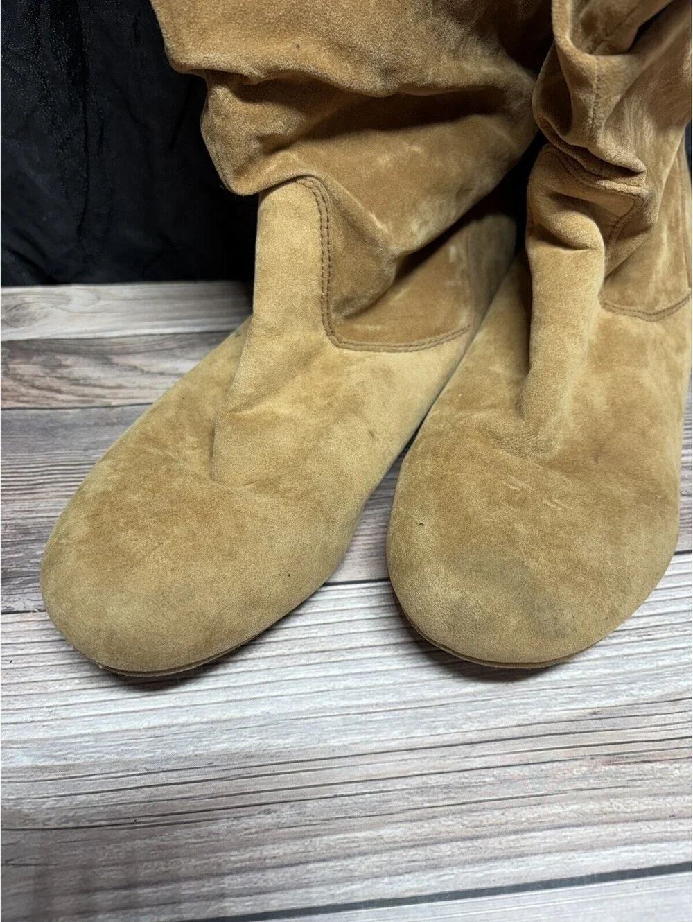 Women's Tan Suede Slouch Boots Size 7.5